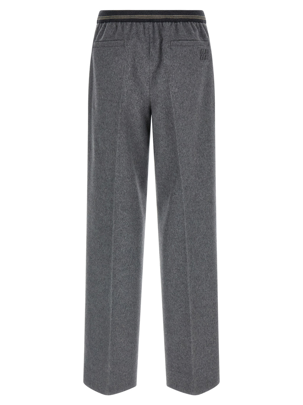 Miu Miu Gray Virgin Wool Casual Pants