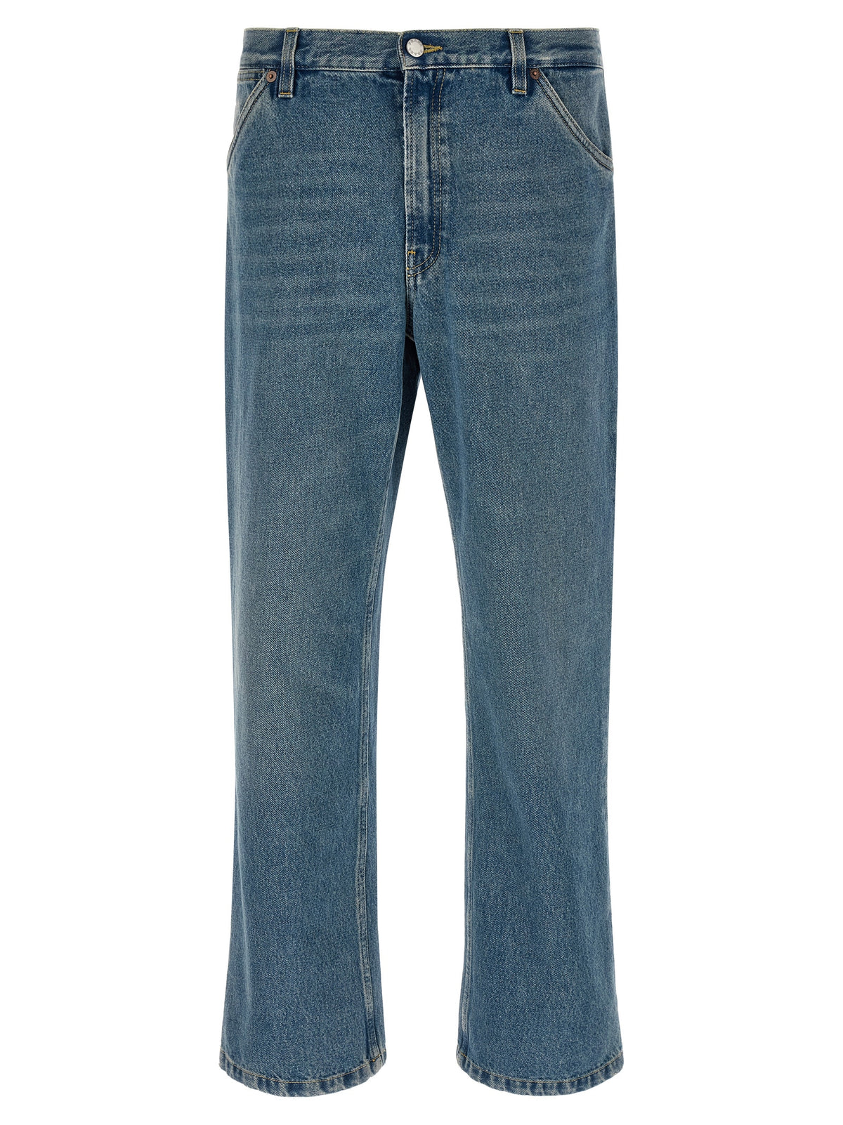 Prada Blue Cotton Straight-Leg Jeans