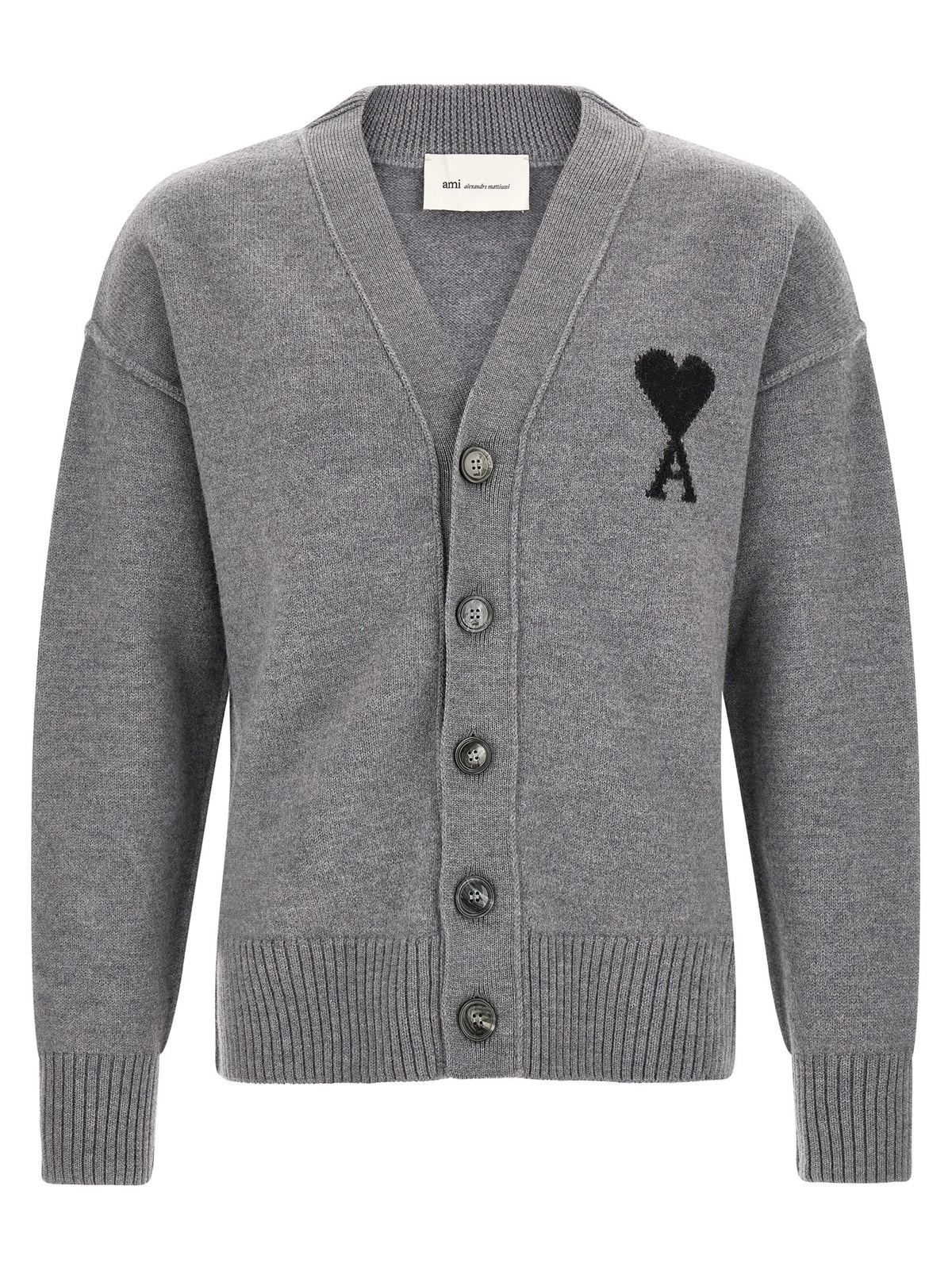 Ami Paris Gray Wool Cardigan