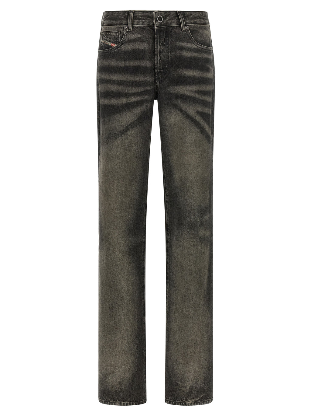 Diesel Black Cotton Straight-Leg Jeans