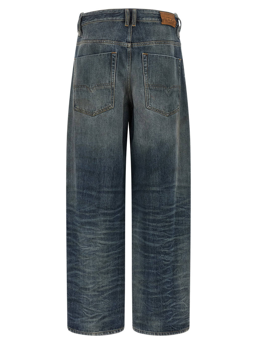 Diesel Blue Cotton Relaxed Fit Jeans