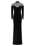 Elisabetta Franchi Black Polyester Long Dress
