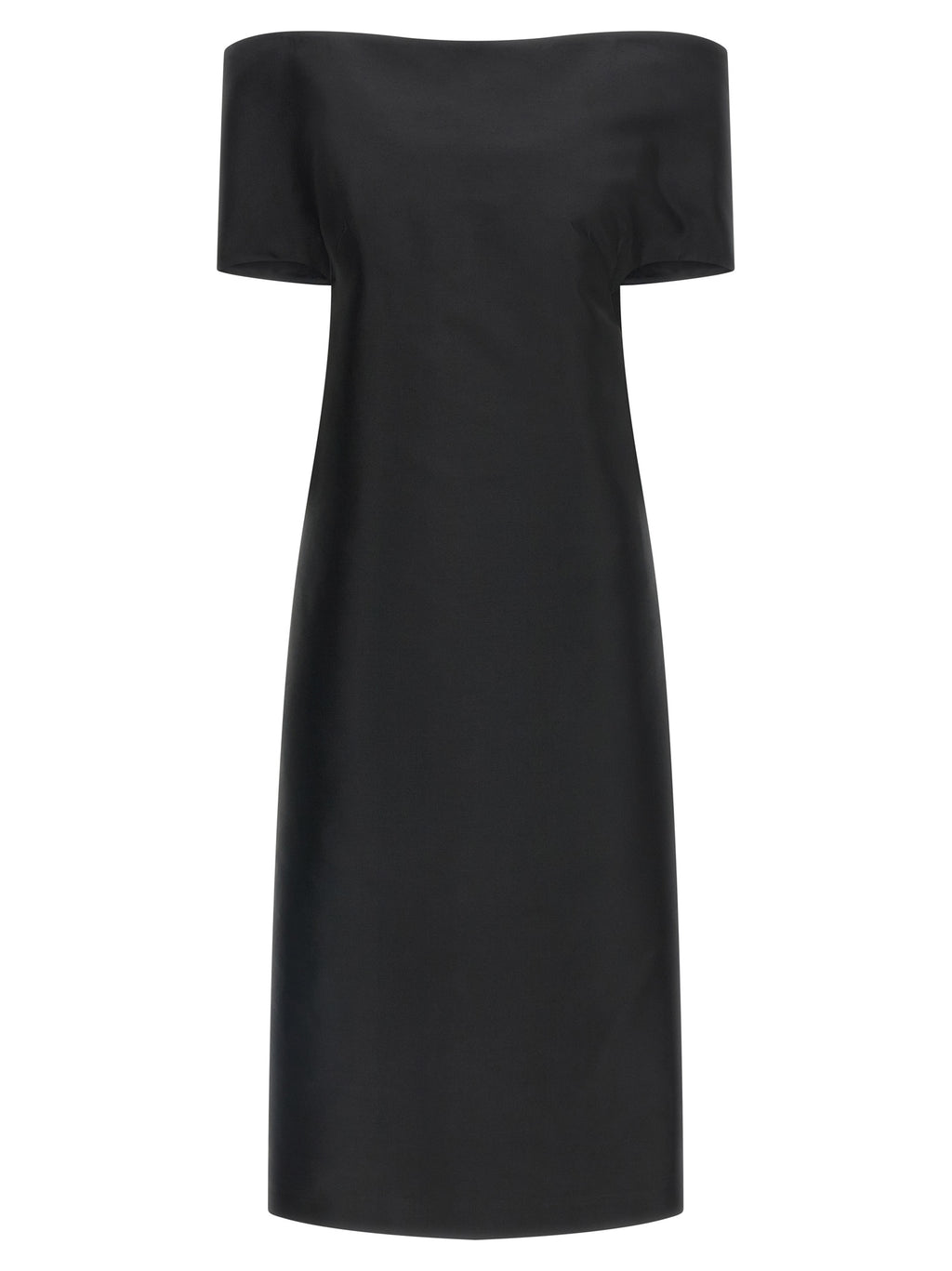 Jil Sander Black Silk Midi Dress