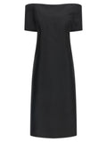 Jil Sander Black Silk Midi Dress