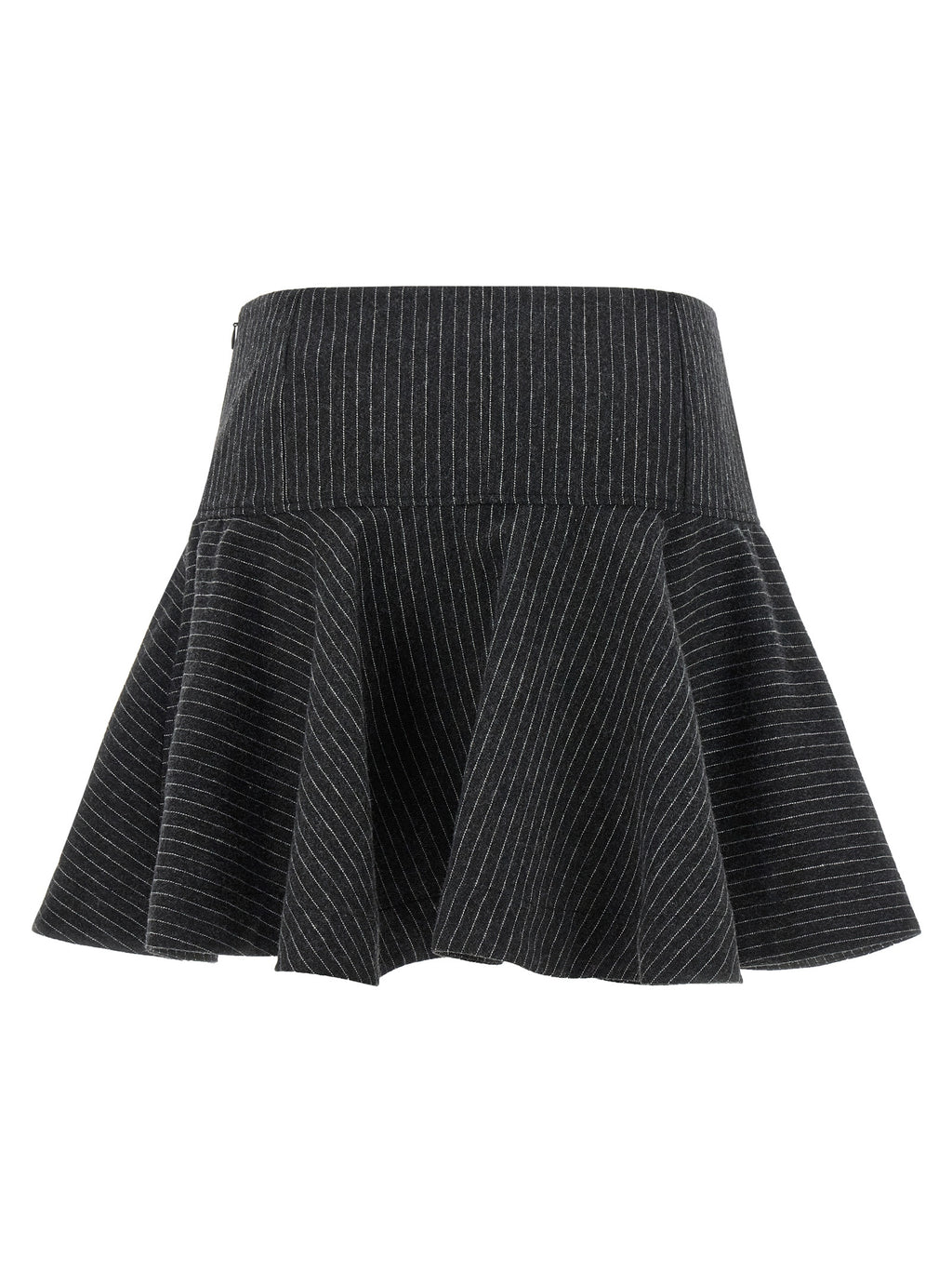 Ganni Gray Polyester Long Skirt