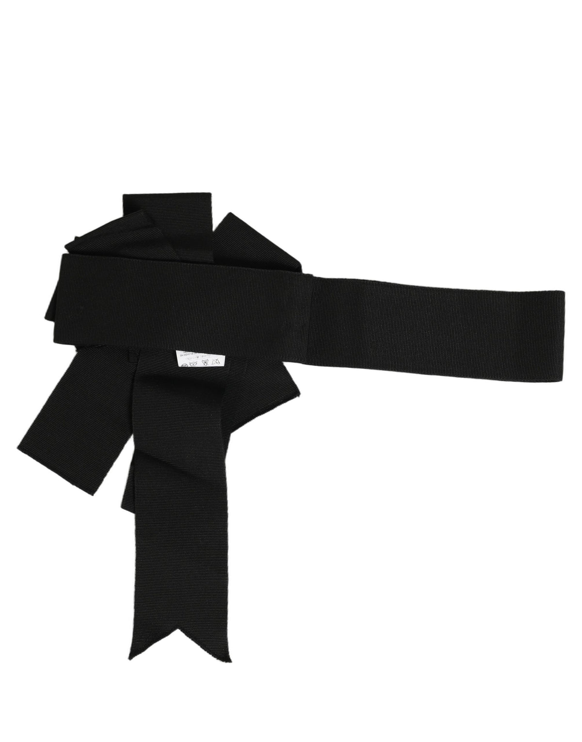 Dolce & Gabbana Black Cotton Wrap Around Tie Cintura Belt