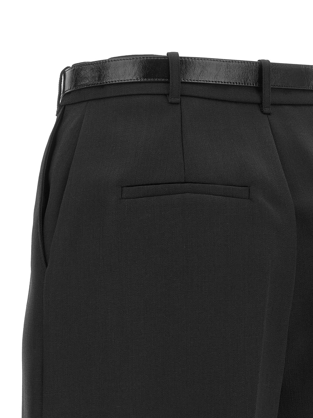 Elisabetta Franchi Black Virgin Wool Bermuda Shorts