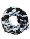 Dolce & Gabbana Black Blue Abstract Silk Shawl Stole Scarf