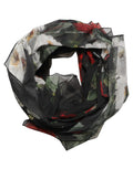 Dolce & Gabbana Black Floral Print Cotton Shawl Stole Scarf