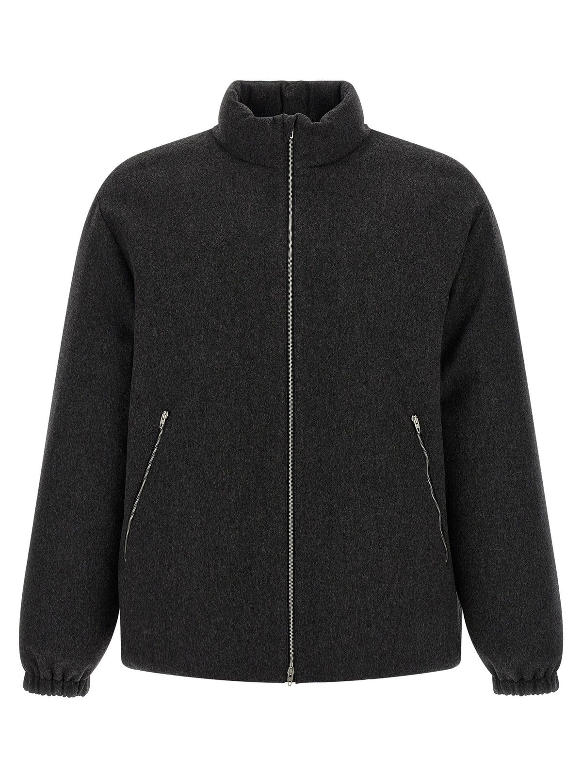 Jil Sander Gray Wool Full-Length Jacket