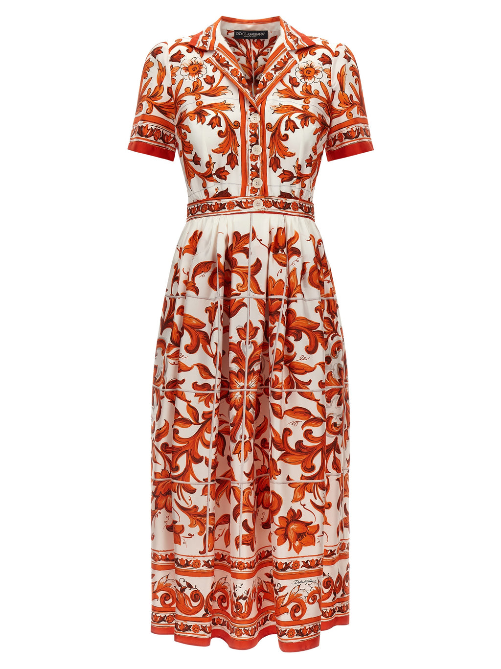 Dolce & Gabbana Oranje Zijden Midijurk