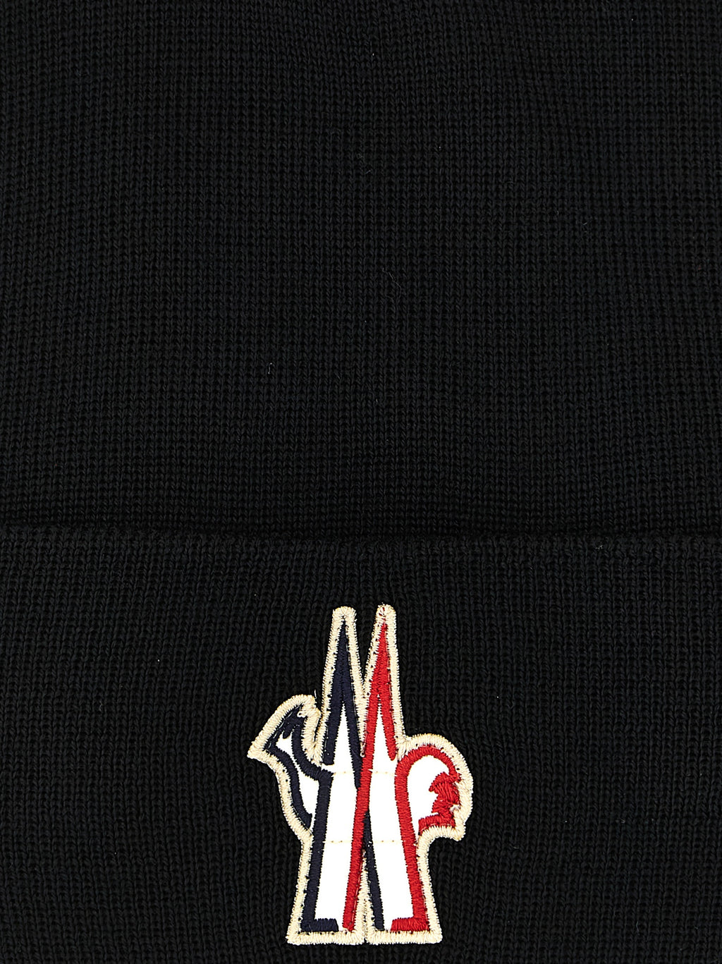 Moncler Grenoble Black Virgin Wool Beanie