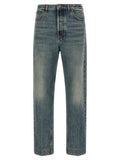 Valentino Garavani Blue Cotton Straight-Leg Jeans