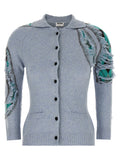 Moschino Blue Wool Cardigan