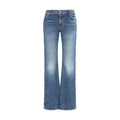 Khaite Blue Cotton Bootcut Jeans
