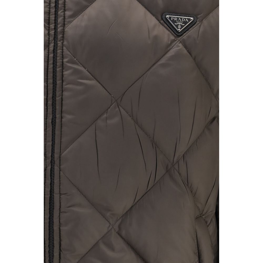 Prada Bicolor Recycled Polyester Full-Length Jacket