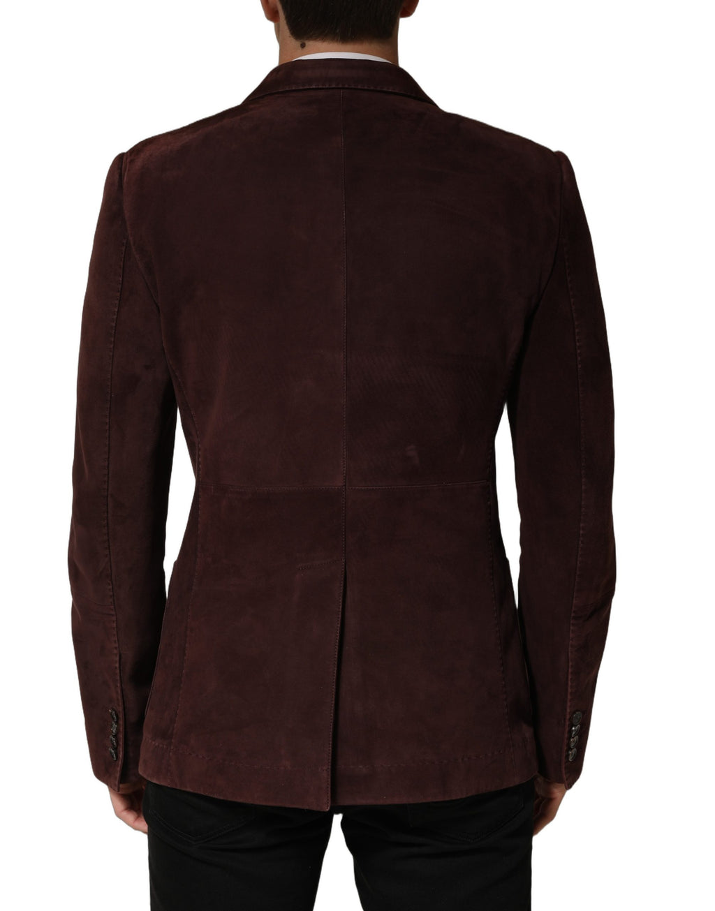 Dolce & Gabbana Brown Lamb Leather Double Breasted Jacket