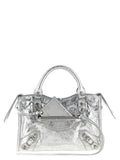 Balenciaga Silver Lamb Leather Handbag