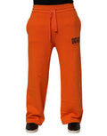 Dolce & Gabbana Orange Cotton DGVIB3 Men Trackpants Pants