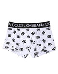 Dolce & Gabbana White DG Logo Print Regular Boxer Underwear