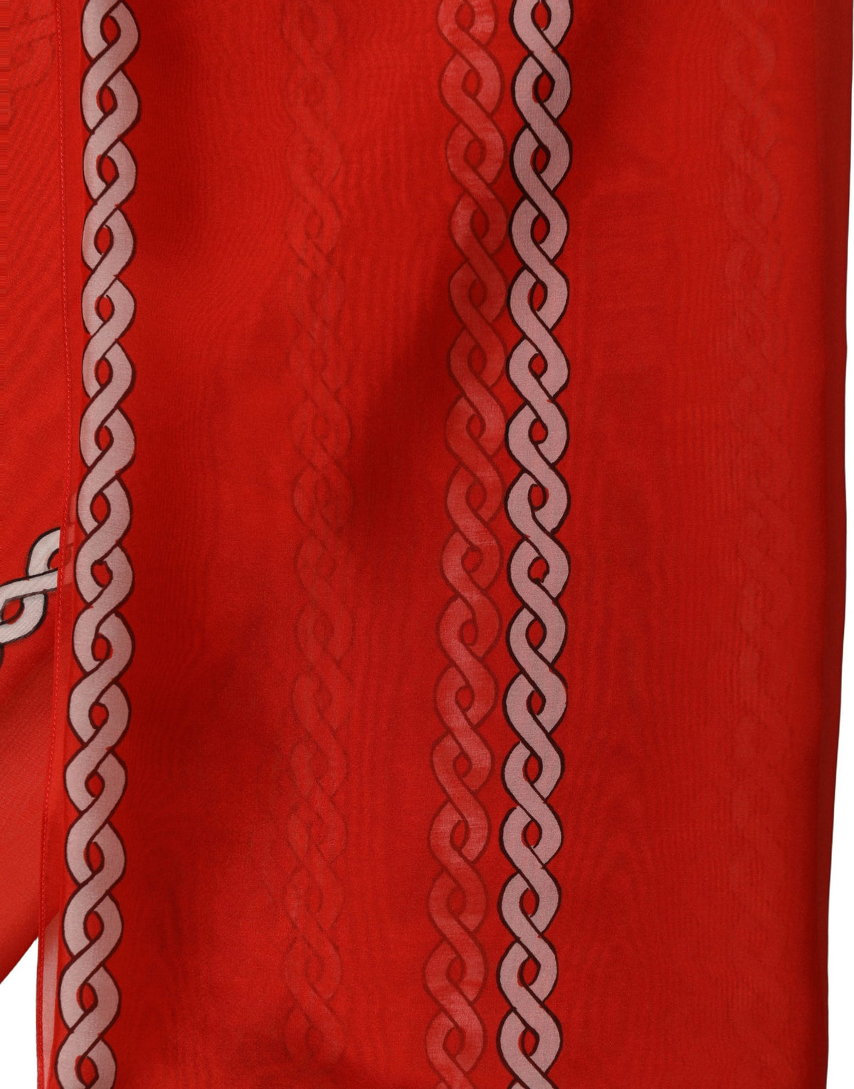 Dolce & Gabbana Red Silk Braided Rope Square Foulard Scarf