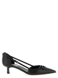 Prada Black Goatskin Mid Heel Pumps
