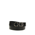 Ferragamo Black Calf Leather Bos Taurus Regular Belt