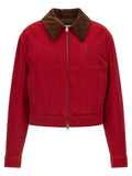 Ami Paris Red Cotton Biker Jacket