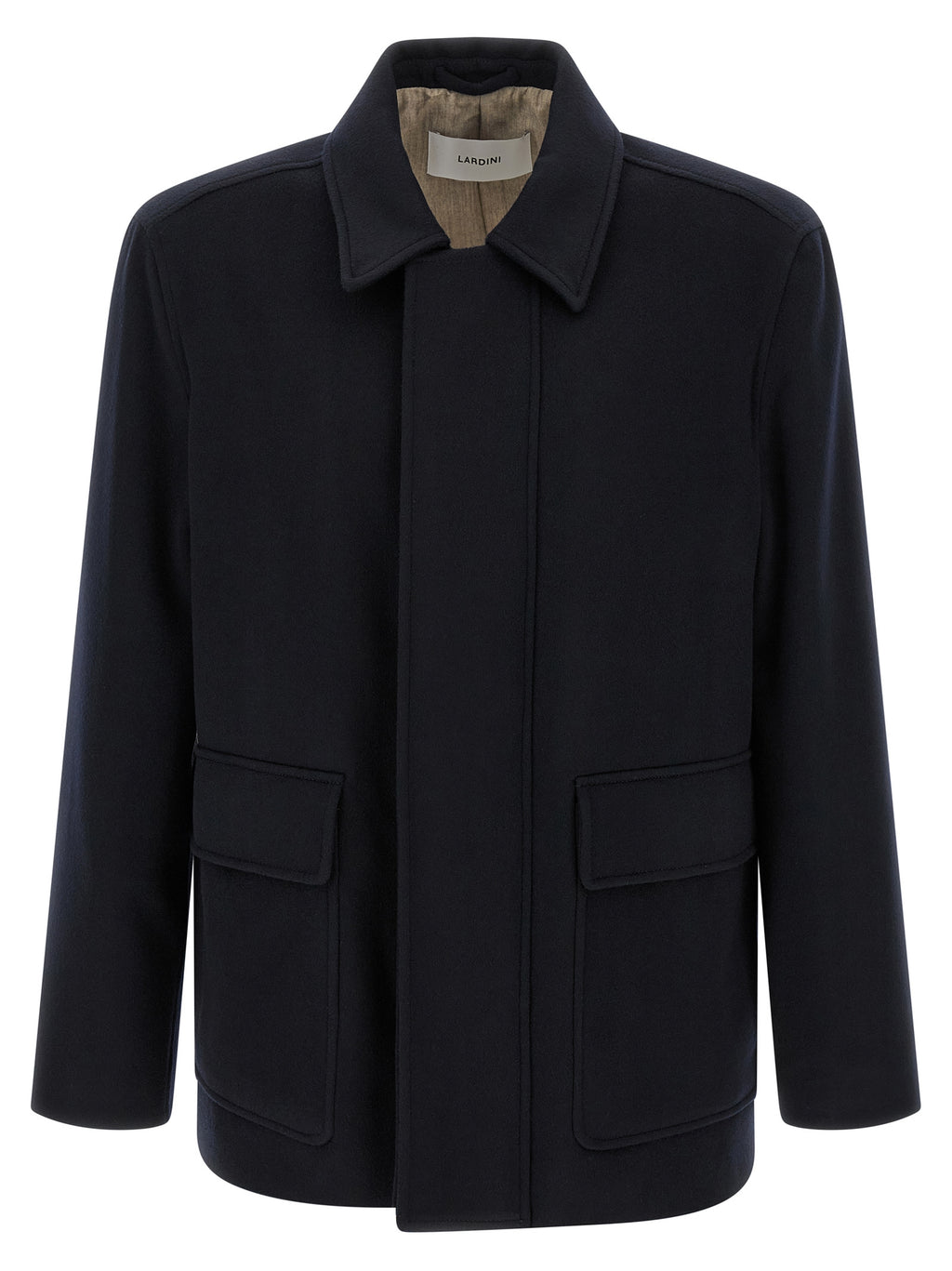 Lardini Blue Cashmere Full-Length Jacket