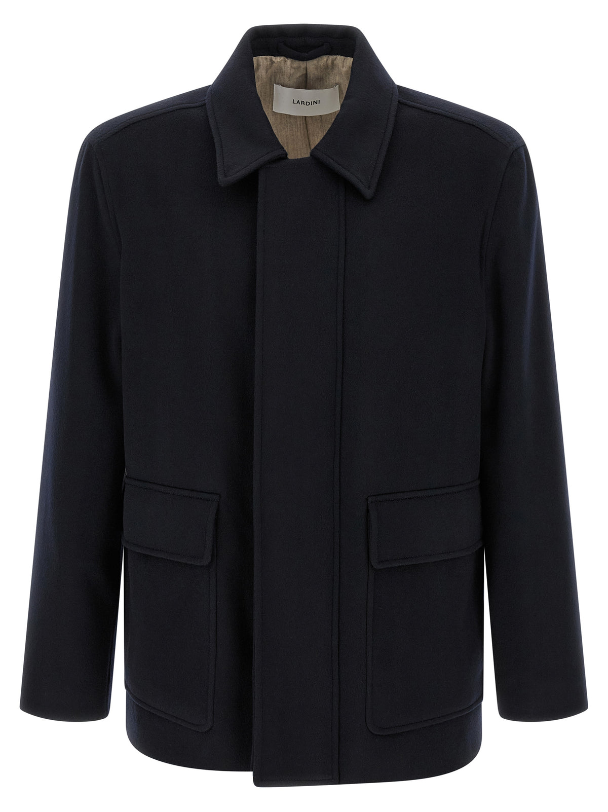 Lardini Blue Cashmere Full-Length Jacket