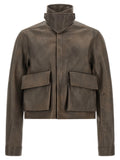 Rick Owens Brown Calfskin Leather Jacket