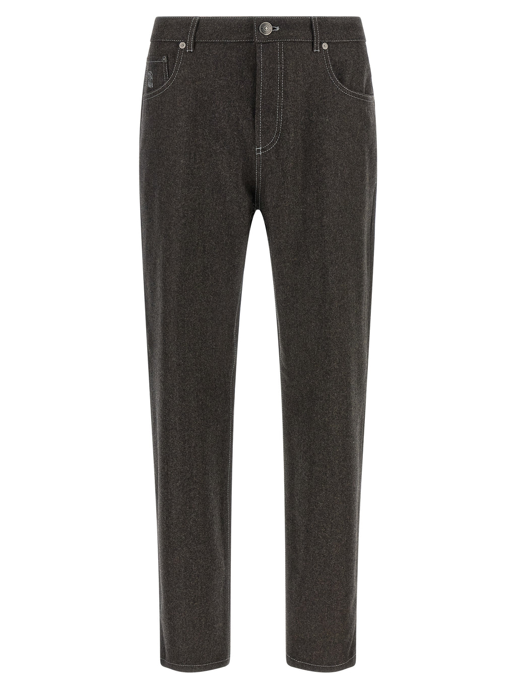 Brunello Cucinelli Grijze Casual Broek van Scheerwol