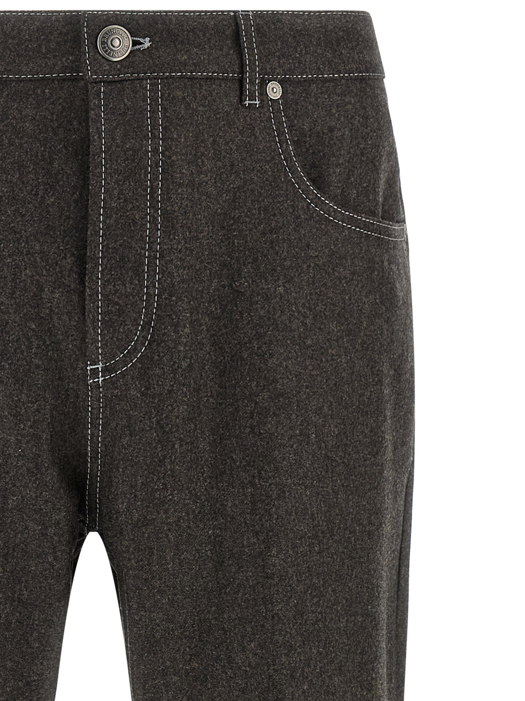 Brunello Cucinelli Grijze Casual Broek van Scheerwol
