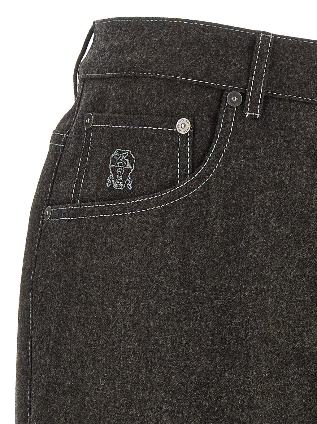 Brunello Cucinelli Grijze Casual Broek van Scheerwol