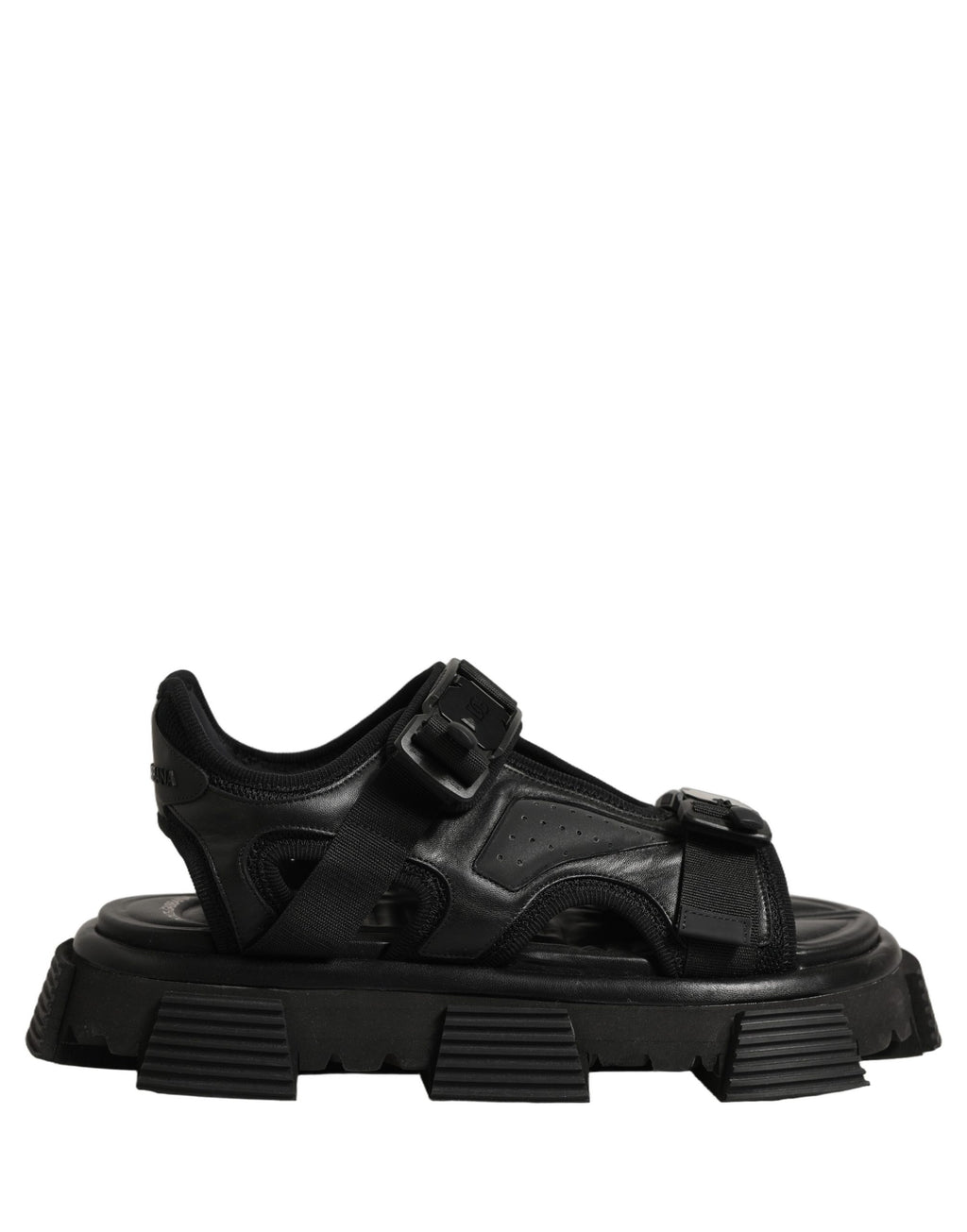 Dolce & Gabbana Black Logo Detailed Men Chunky Sandals Shoes