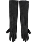 Dolce & Gabbana Black Viscose Long Elbow Length Gloves