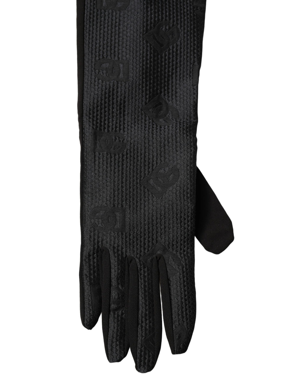 Dolce & Gabbana Black Viscose Long Elbow Length Gloves