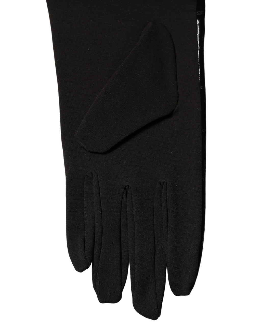 Dolce & Gabbana Black Polyester Patterned Short Length Gloves