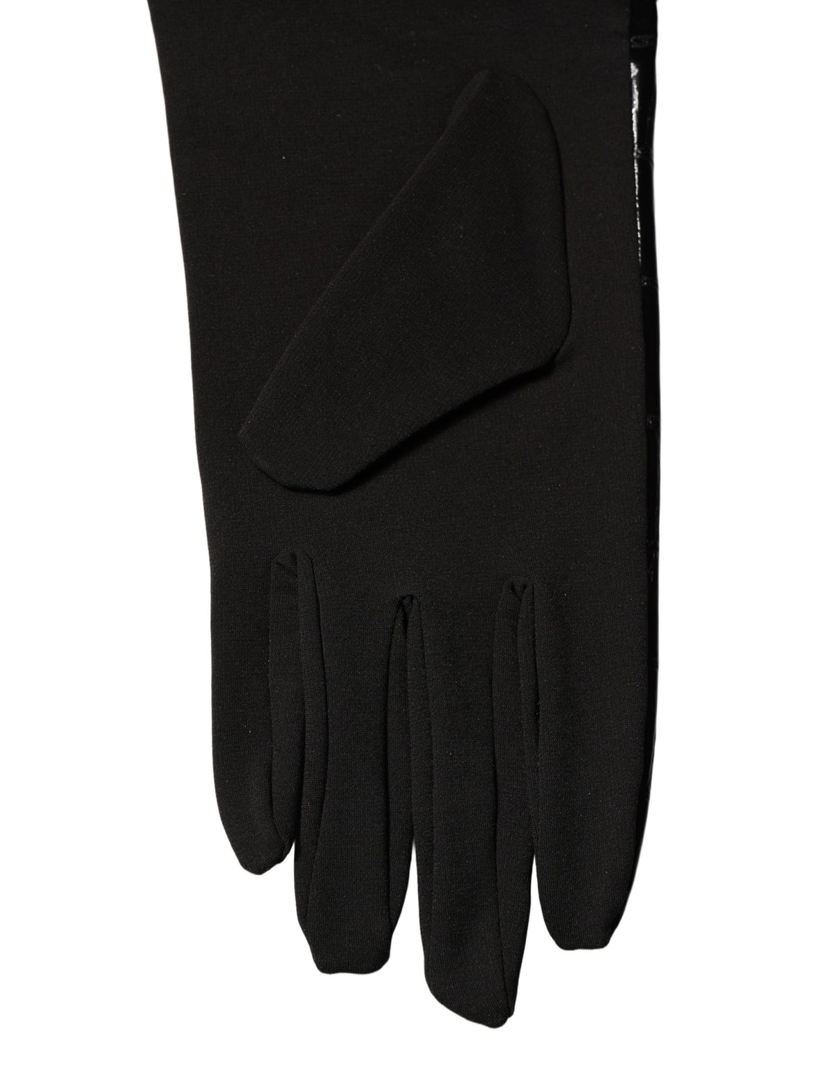 Dolce & Gabbana Black Polyester Patterned Short Length Gloves