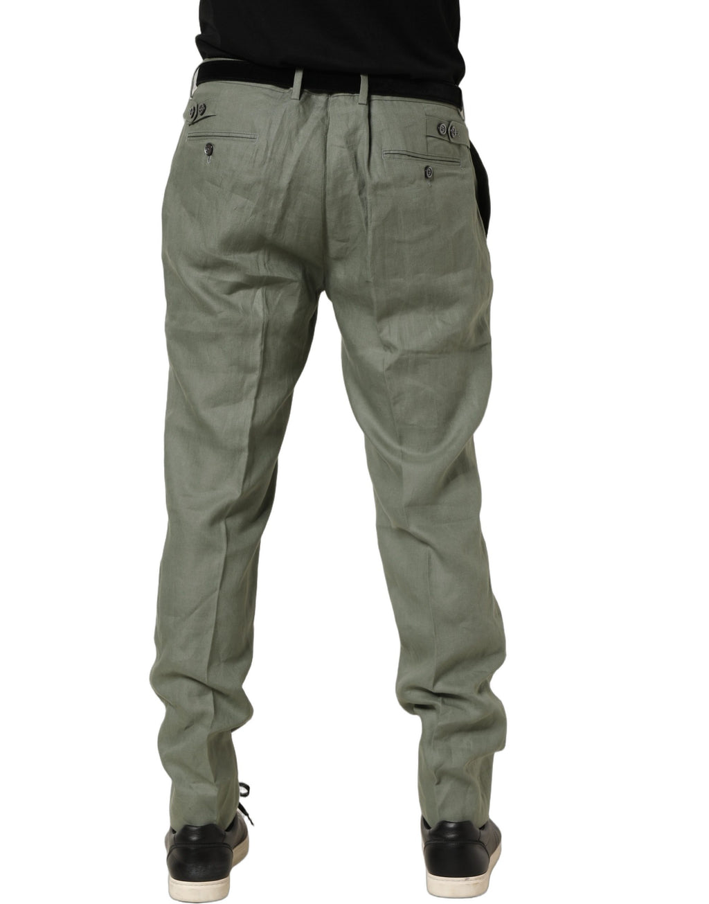 Dolce & Gabbana Gray Linen Tapered Men Dress Trouser Pants