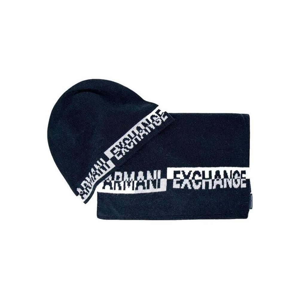 Armani Exchange Blue Marabou Scarf
