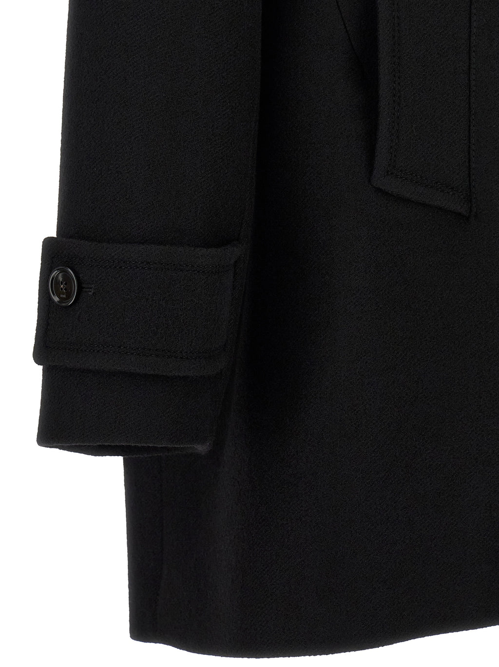 Ami Paris Black Virgin Wool Coat