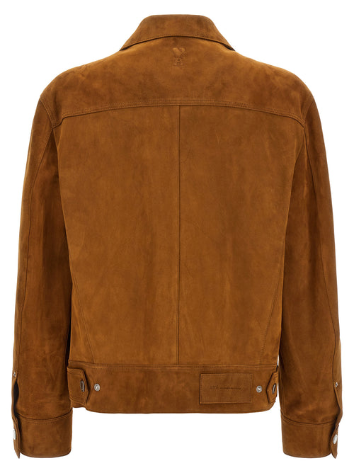 Ami Paris Brown Goatskin Leather Jacket