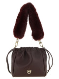 PINKO Bordeaux Lambskin Shoulder Bag