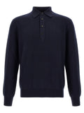 ZEGNA Blue Cashmere Polo Shirt