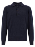 ZEGNA Blue Wool Polo Shirt