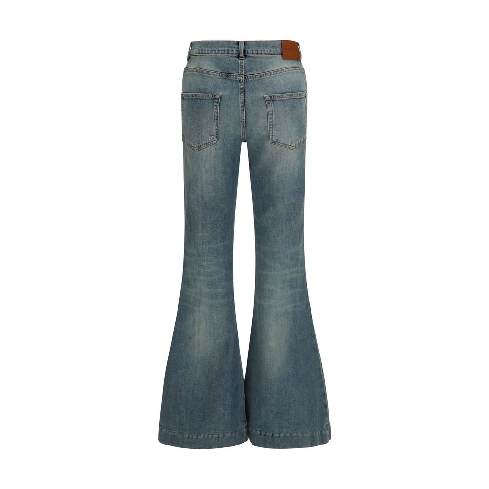 Alexander McQueen Blauwe Katoenen Flared Jeans