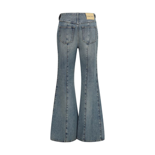 Alexander McQueen Blauwe Katoenen Flared Jeans