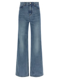 Ami Paris Blue Cotton Flared Jeans