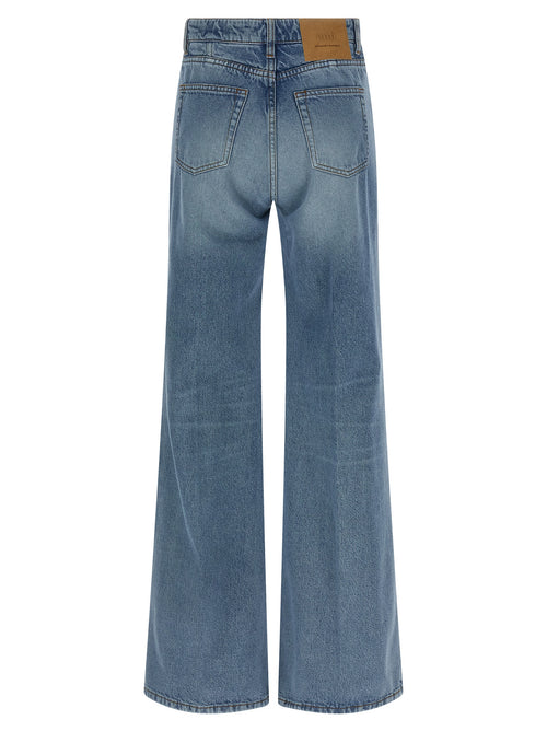 Ami Paris Blauwe Katoenen Flared Jeans